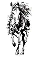 horse skeleton running alongside tattoo design idea