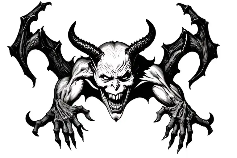 Scary devil tattoo design idea