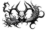 Scary devil tattoo design idea