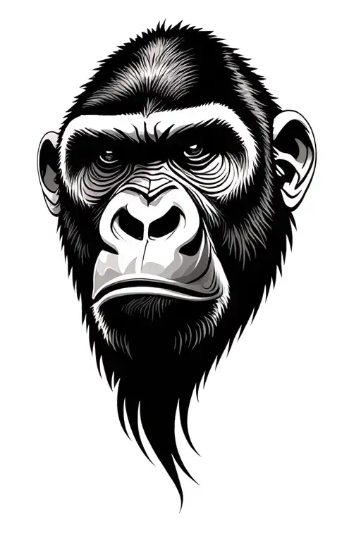 abstract gorilla face tattoo design idea