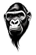 abstract gorilla face tattoo design idea