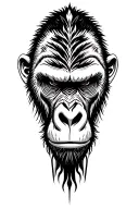 abstract gorilla face tattoo design idea