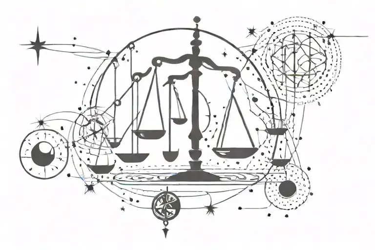 Libra constellation tattoo design idea