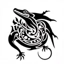 Lizard for protection. VAGAGES AND KORUS for and evolution. tattoo design idea