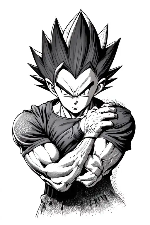 Vegeta training together tattoo design idea