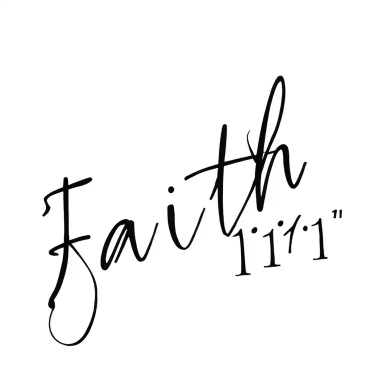 "Faith 11:1" G>^v written underneath tattoo design idea