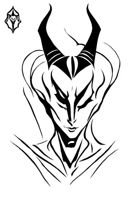 maleficent as a taro card depicting tattoo design idea