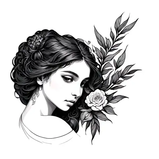 Virgo maiden holding tattoo design idea