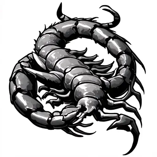 bull And scorpion tail forming tattoo design idea