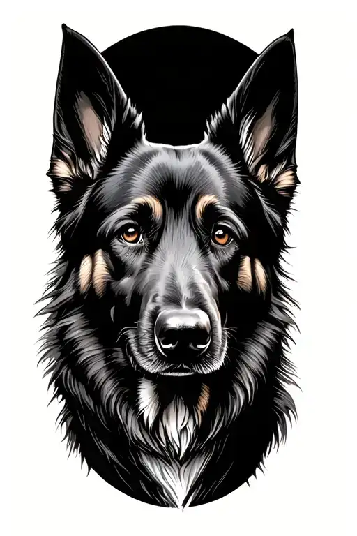 german shepard dog tattoo design idea