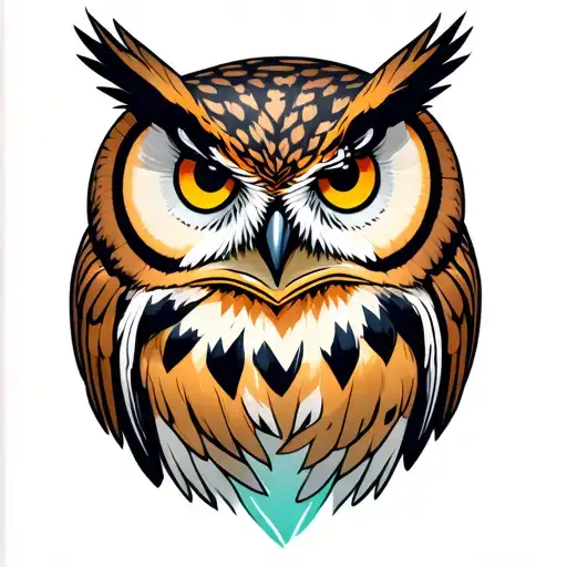 owl with portal tattoo design idea