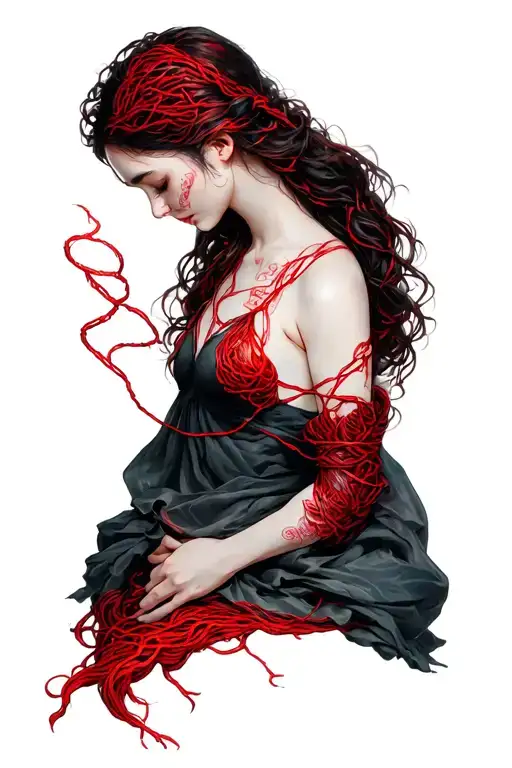 Red String of Fate tattoo design idea