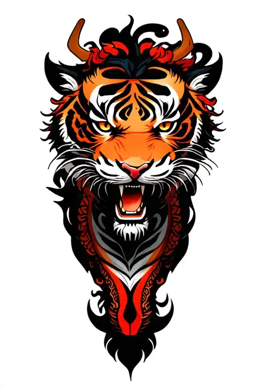 tiger and dragon tattoo design idea