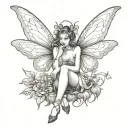fairy pinup pose tattoo design idea