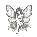 fairy pinup pose tattoo design idea