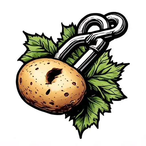 potato and lock design tattoo design idea