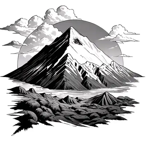 PopocatEpetl Holding with 47 tattoo design idea