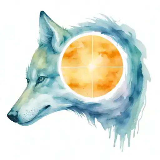 gods eyes with God plan un loup tattoo design idea