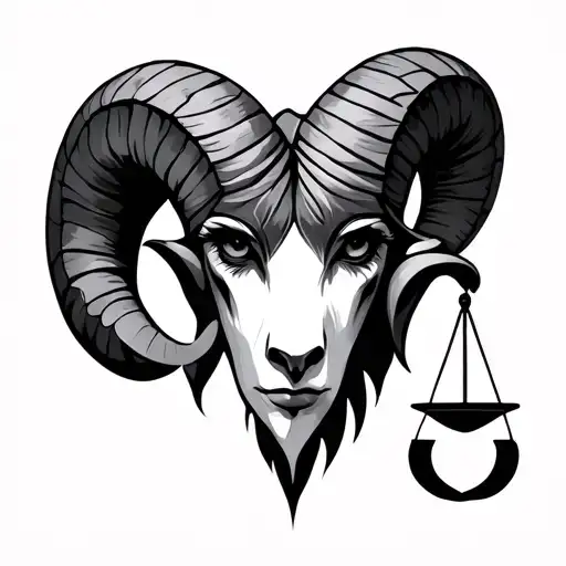 Aries Libra simple design tattoo design idea