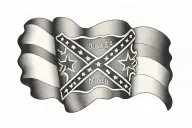 basic confederate flag nametag tattoo design idea