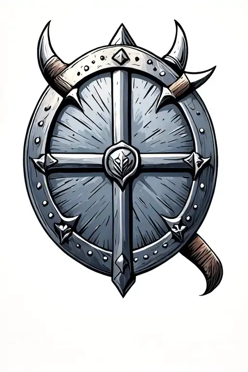 viking shield tattoo design idea