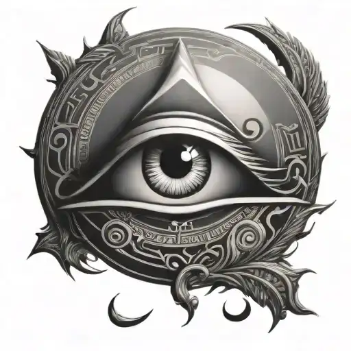 eye of horus sharingan eye surrounded by moon tattoo design idea