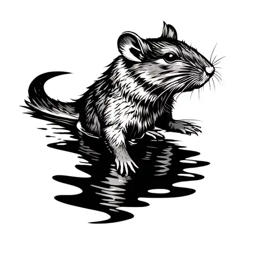 River Rat floating tattoo design idea