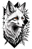 white fox tattoo design idea