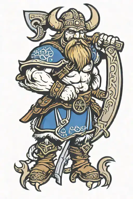 viking ax tattoo design idea