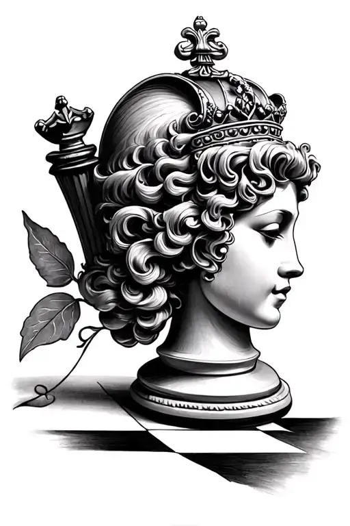 Queen Chess Piece tattoo design idea