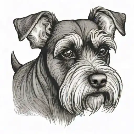 miniature schnauzer male tattoo design idea