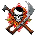 machete and hatchet tattoo design idea