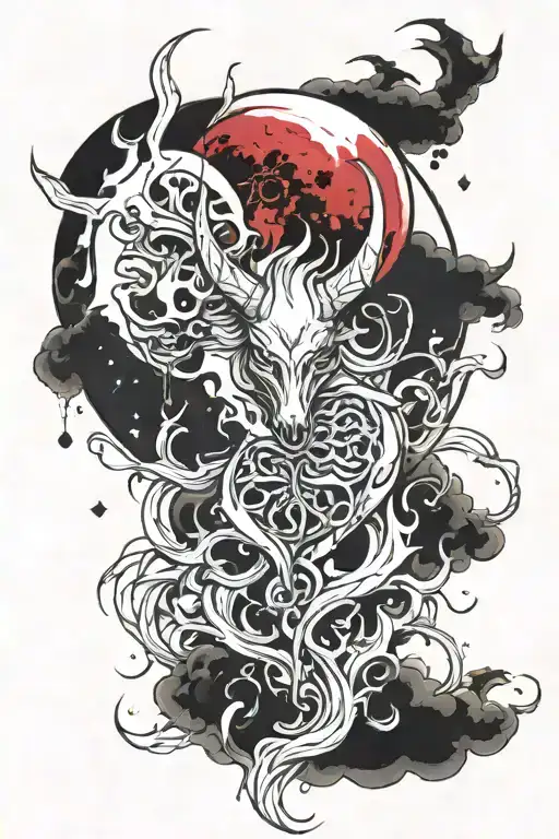 bloodborn moon tattoo design idea