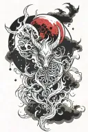 bloodborn moon tattoo design idea