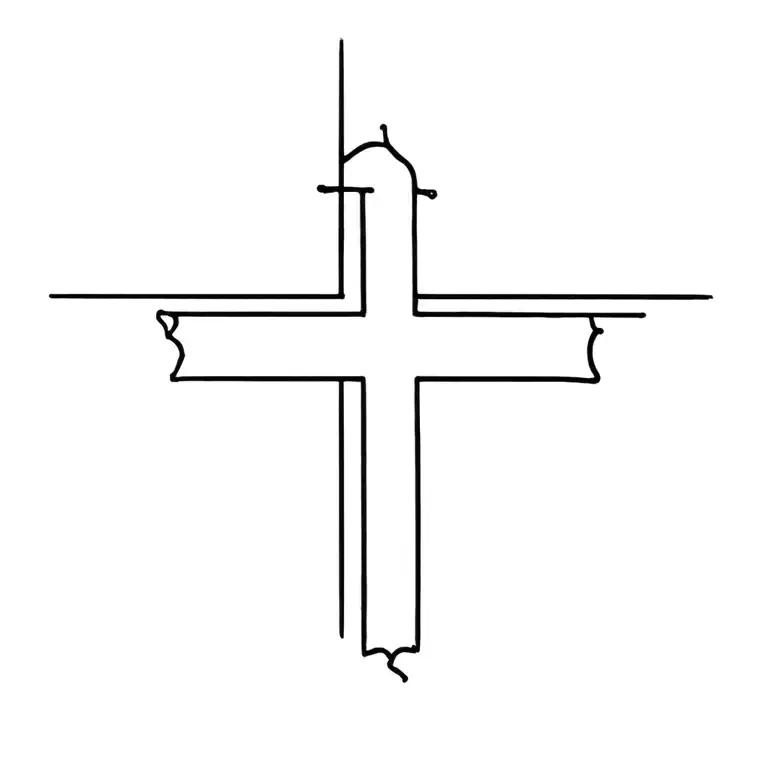 Christian cross made tattoo design idea