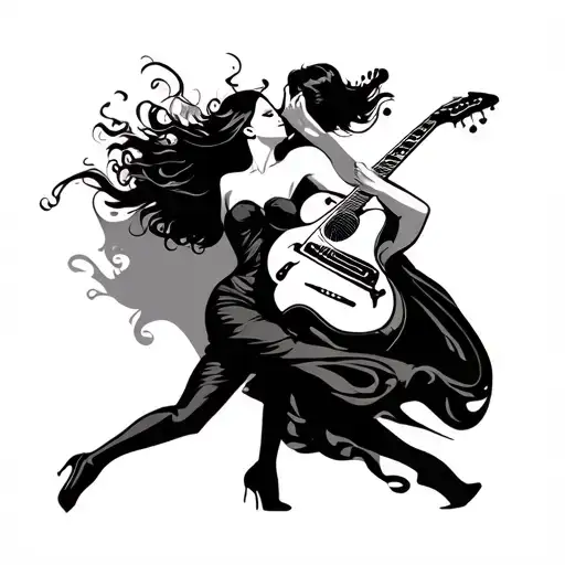 music and dance tattoo design idea