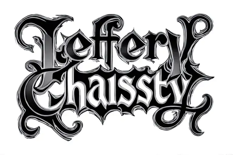 "Jeffery Chasity" Two Word Ambigram Generator tattoo design idea