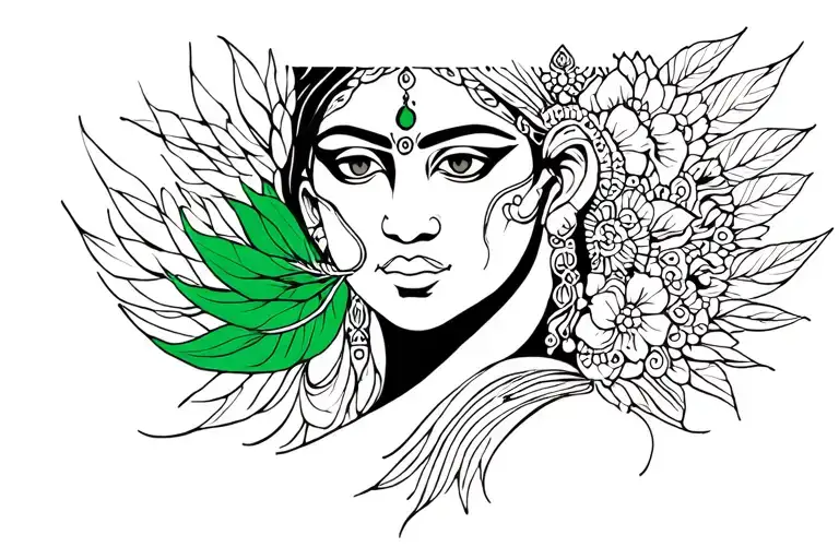 maa kali and green tara combine back tattoo tattoo design idea
