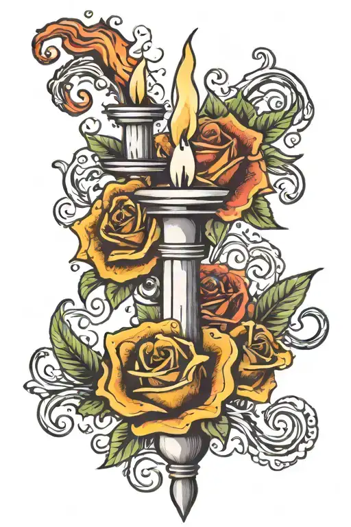 burn the candle at both ends  tattoo design idea