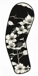 BLACKOUT CHERRY BLOSSOM tattoo design idea