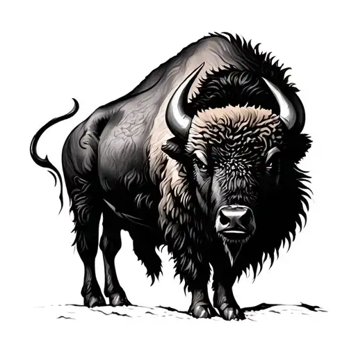 buffalo into the storm tattoo design idea