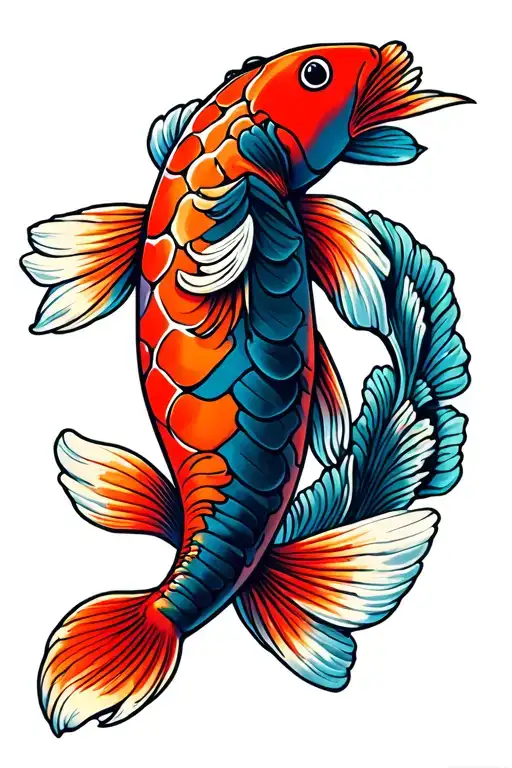 pez koi tattoo design idea
