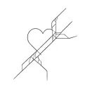 cyber heart tattoo design idea