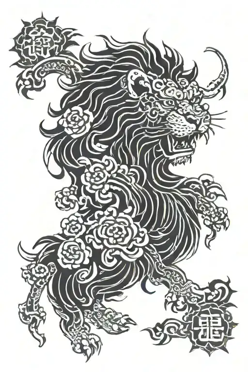 lion face with date 21 1 1971 tattoo design idea