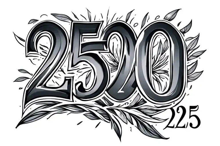 numbers 25 01 2025 tattoo design idea