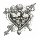 skeleton keys and hearts  tattoo design idea