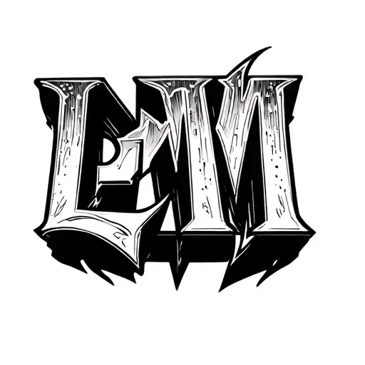 letters L E M M, cool figure not just the letters, it might be something built with the letters - use all letters tattoo design idea
