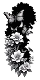 biblical tattoo with trees flowers and different animals and butterflies  tattoo design idea