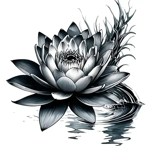 Water Lily Pisces tattoo design idea