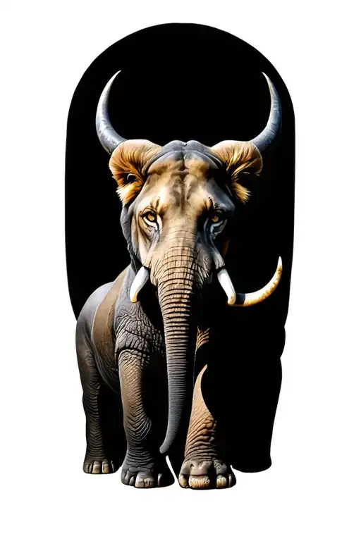 lion, elephant, buffalo, hippo and Rhinoceros  tattoo design idea